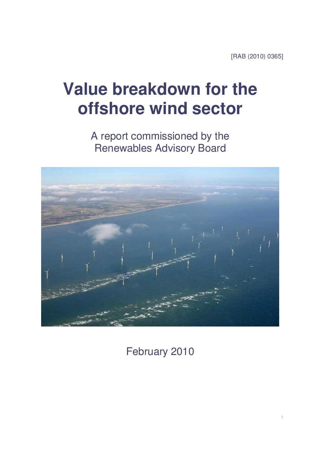 Value breakdown for the offshore wind sector - BVG Associates